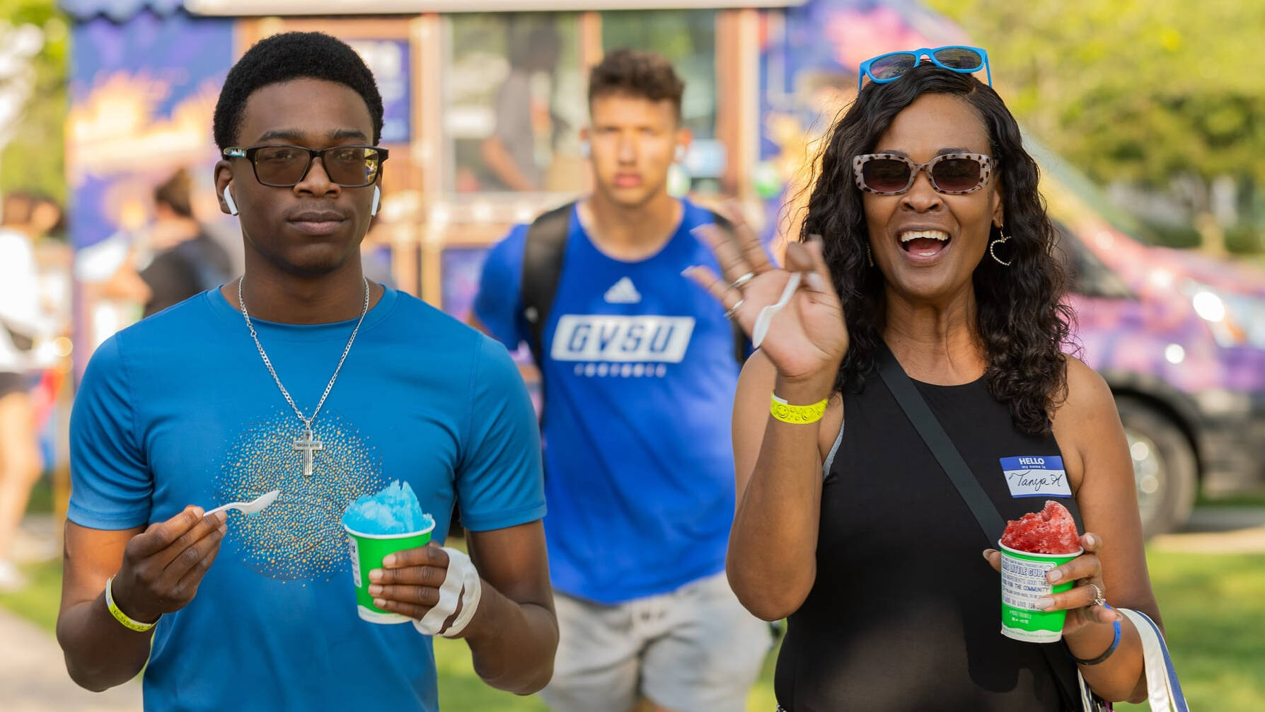 a GVSU student with his Mom